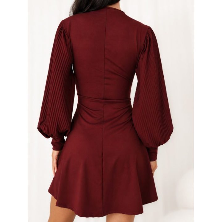 Moteriška mini suknelė su V formos iškirpte Italy Moda, bordo