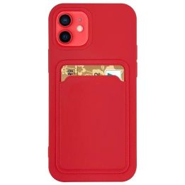 Kortelių dėklas Silikoninis piniginės dėklas su kortelių lizdu Dokumentai, skirtas Samsung Galaxy S21 Ultra 5G Red