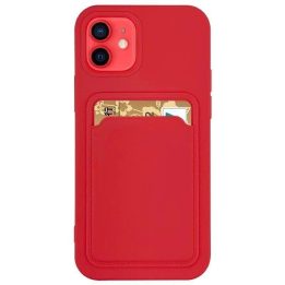 Kortelių dėklas Silikoninis piniginės dėklas su kortelių lizdu Dokumentai, skirti Xiaomi Redmi Note 10 / Redmi Note 10S Red