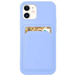 Kortelių dėklas Silikoninė piniginė Piniginė su kortelių lizdu Dokumentai Samsung Galaxy A72 4G Purple