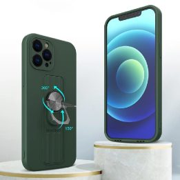 Žiedinis dėklas silikoninis dėklas su rankena pirštui ir stovu, skirtas Samsung Galaxy A72 4G , raudonas