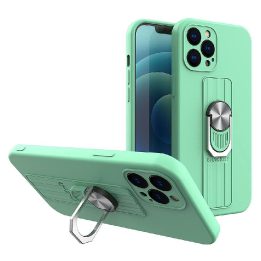 Ring Case silikoninis dėklas su pirštų laikikliu ir stovu, skirtas Samsung Galaxy A22 4G , mėtų spalvos
