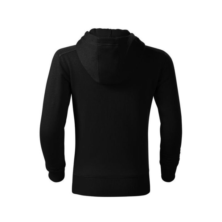 Vaikiškas džemperis su gobtuvu Malfini Trendy Zipper, juodas