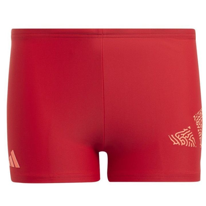 Maudymosi glaudės berniukams adidas 3 Bar Log Boxer, raudonos
