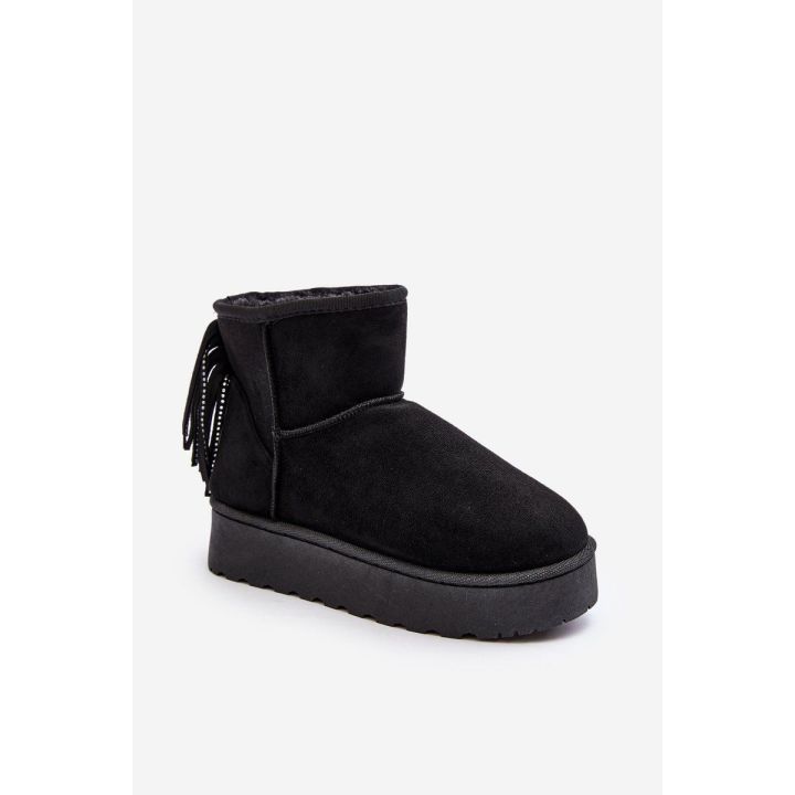 sniego batai su stambia platforma ir kutais Black Lirico