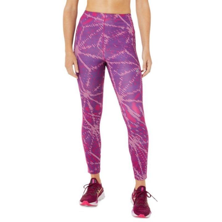 Moteriškos tamprės aukštu juosmeniu Asics Sakura AOP, violetinės