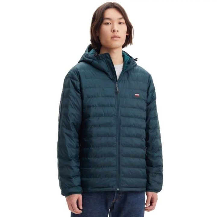 Vyriška laisvo kirpimo striukė su gobtuvu Levi's Presidio Packable, žalia