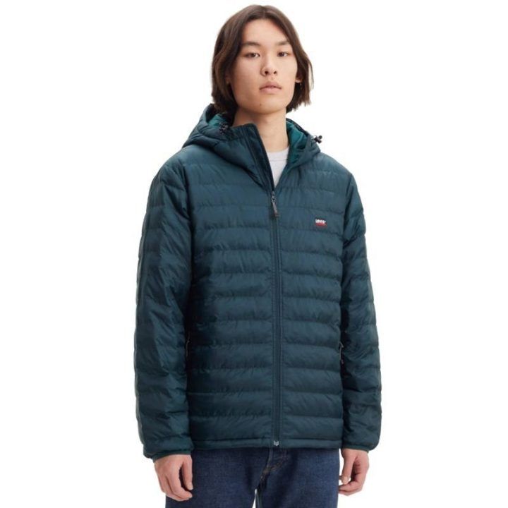 Vyriška laisvo kirpimo striukė su gobtuvu Levi's Presidio Packable, žalia