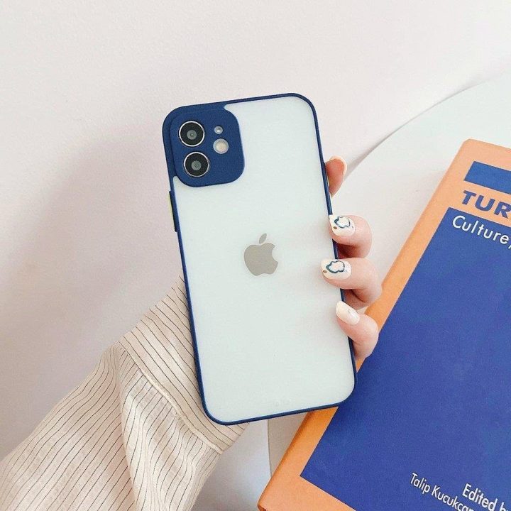 Milky Case silikoninis lankstus permatomas dėklas Samsung Galaxy A42 5G tamsiai mėlynas