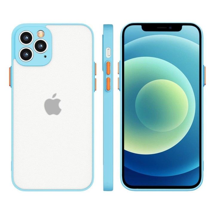 Milky Case silikoninis lankstus permatomas dėklas Samsung Galaxy S21+ 5G (S21 Plus 5G), mėlynas
