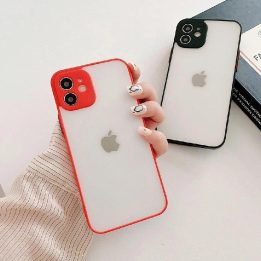 Milky Case silikoninis lankstus permatomas dėklas Xiaomi Redmi Note 10 / Redmi Note 10S raudonos spalvos