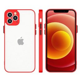 Milky Case silikoninis lankstus permatomas dėklas Samsung Galaxy A72 4G raudonas