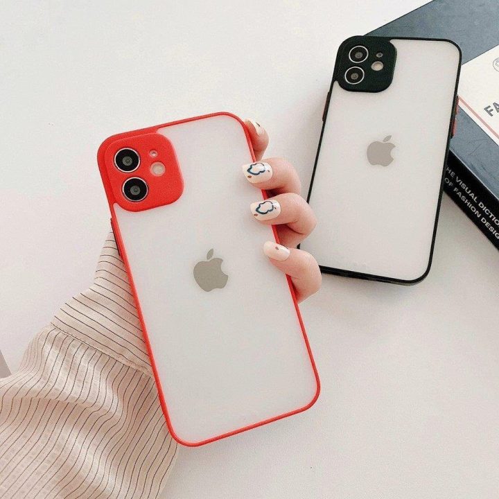 Milky Case silikoninis lankstus permatomas dėklas Samsung Galaxy A72 4G raudonas