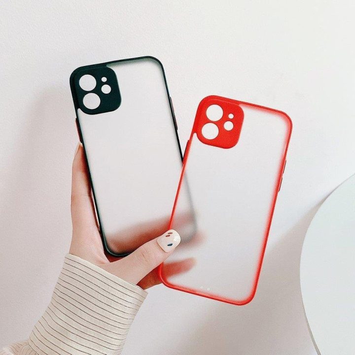 Milky Case silikoninis lankstus permatomas dėklas Samsung Galaxy A72 4G raudonas