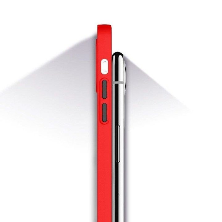 Milky Case silikoninis lankstus permatomas dėklas Samsung Galaxy A72 4G raudonas