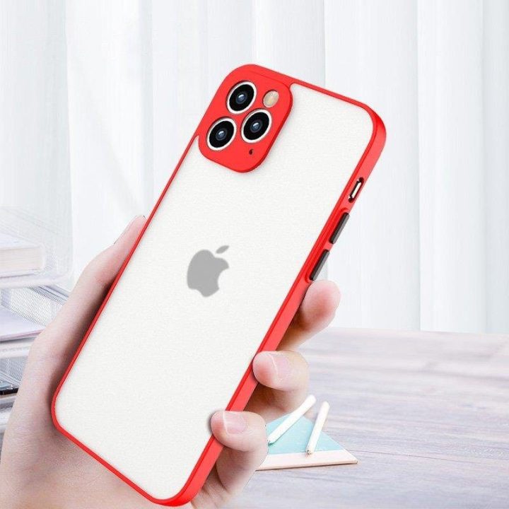 Milky Case silikoninis lankstus permatomas dėklas Samsung Galaxy A72 4G raudonas