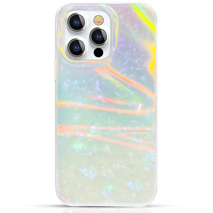 Kingxbar Shell Series prabangus elegantiškas telefono dėklas iPhone 13 Pro pearl-mint