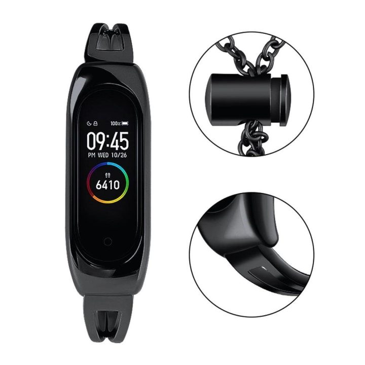Keičiamasis metalinis apyrankės dirželis, skirtas Xiaomi Mi Band 6 / 5 / 4 / 3 juodas