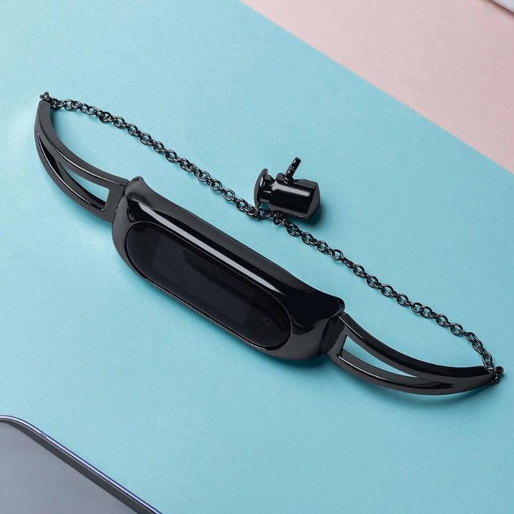 Keičiamasis metalinis apyrankės dirželis, skirtas Xiaomi Mi Band 6 / 5 / 4 / 3 juodas