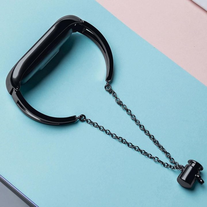 Keičiamasis metalinis apyrankės dirželis, skirtas Xiaomi Mi Band 6 / 5 / 4 / 3 juodas