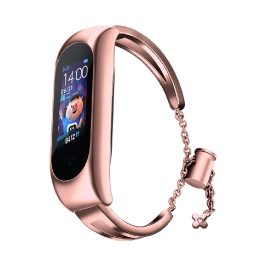 Pakaitinis metalinis apyrankės dirželis, skirtas Xiaomi Mi Band 6 / 5 / 4 / 3 rožinės spalvos