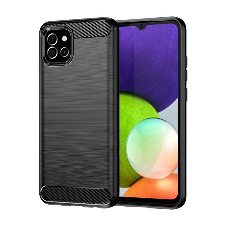 Carbon Case lankstus dangtelis Samsung A03S EU (166.5) , juodos spalvos