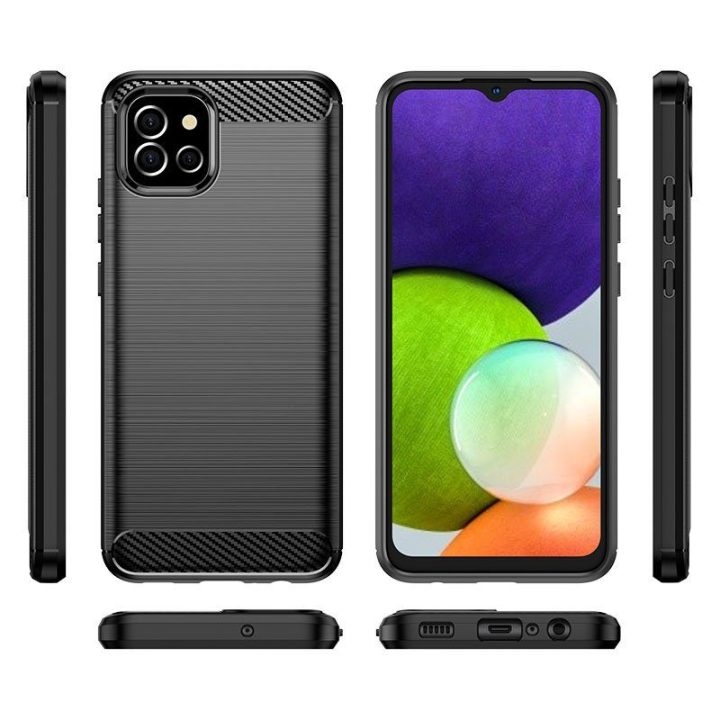 Carbon Case lankstus dangtelis Samsung A03S EU (166.5) , juodos spalvos