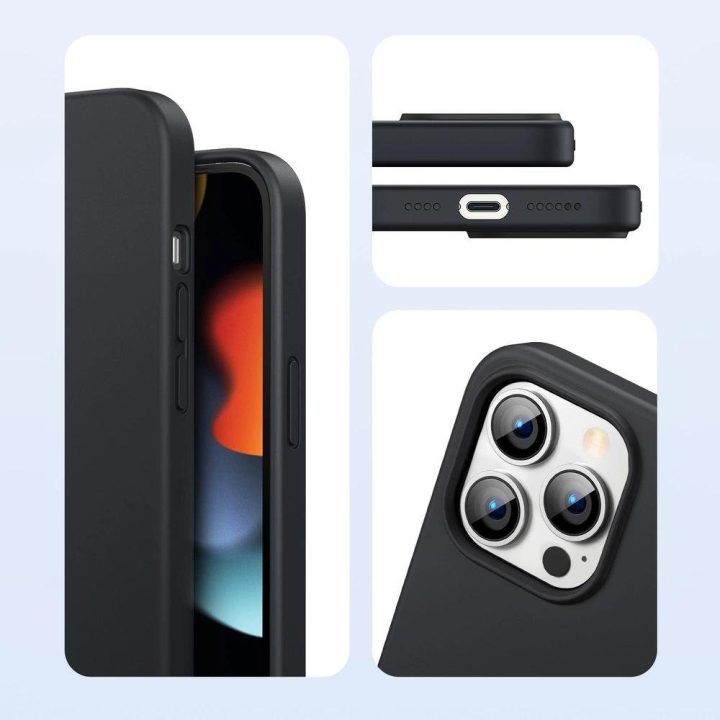 Dėklas telefonui iPhone 13 Pro silikoninis juodas