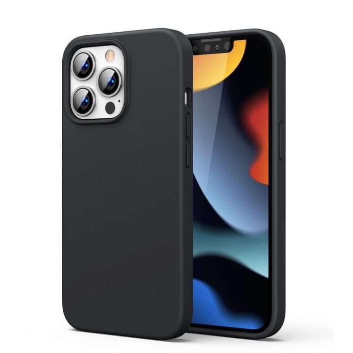Dėklas telefonui iPhone 13 Pro silikoninis juodas