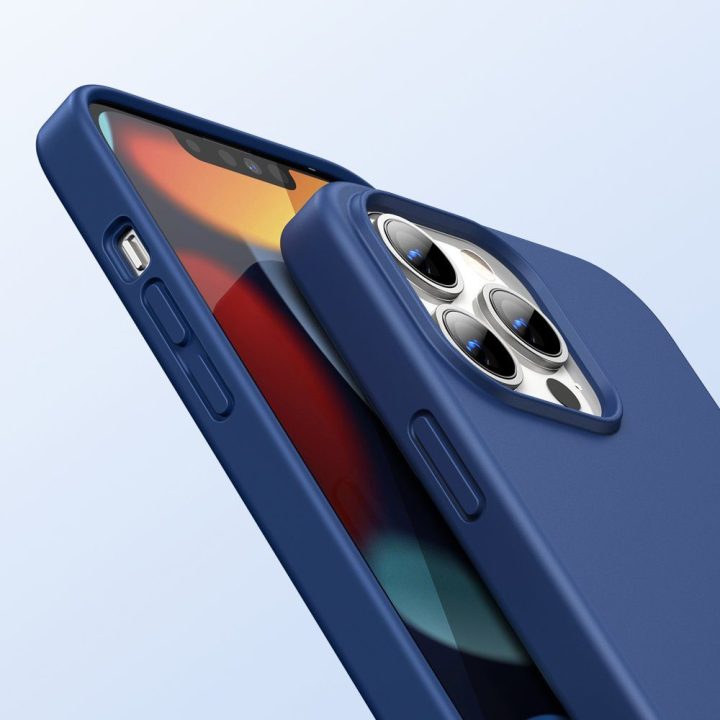 Protective Silicone Case rubber flexible silicone case cover for iPhone 13 Pro blue