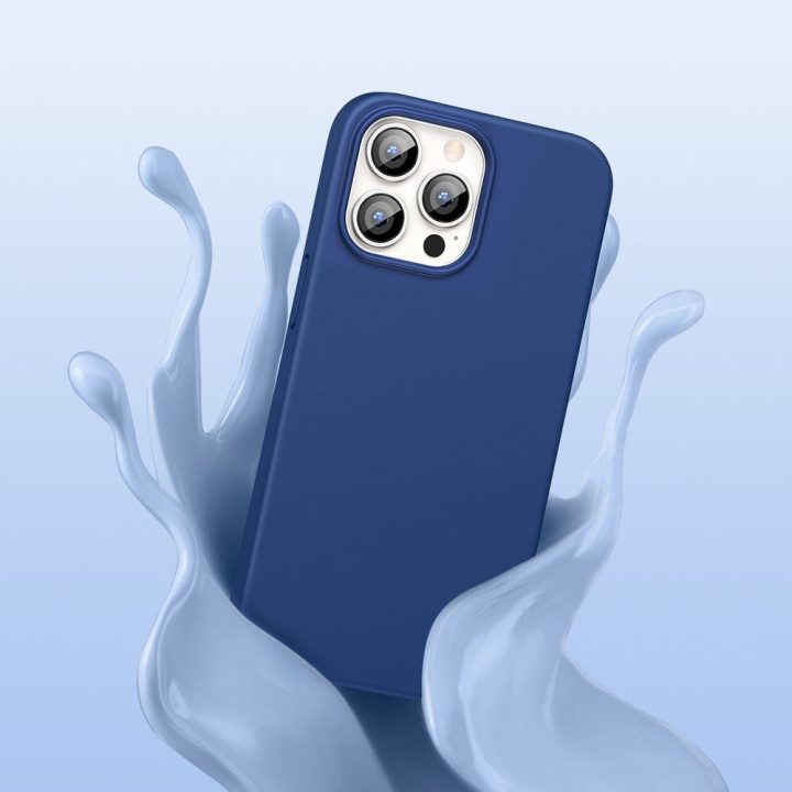 Protective Silicone Case rubber flexible silicone case cover for iPhone 13 Pro blue