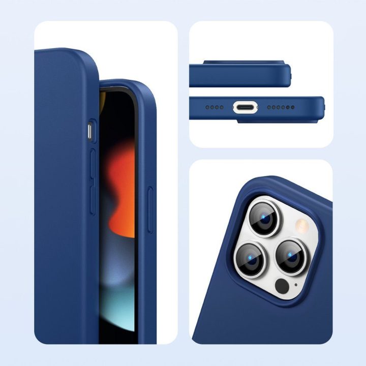 Protective Silicone Case rubber flexible silicone case cover for iPhone 13 Pro Max blue