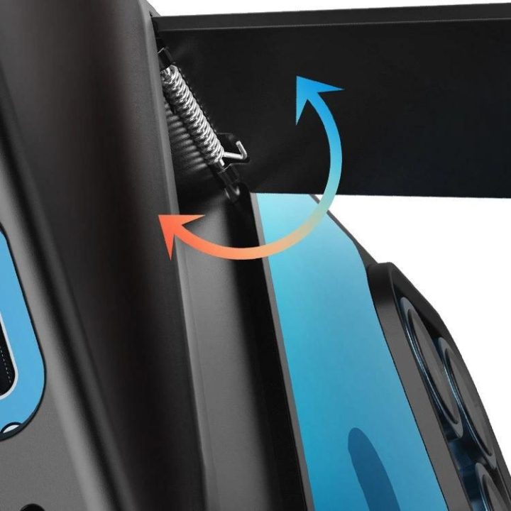 Fusion Kickstand dėklas iPhone 13 Pro kietasis dangtelis su geliniu rėmeliu ir stovu, juodas (90153)