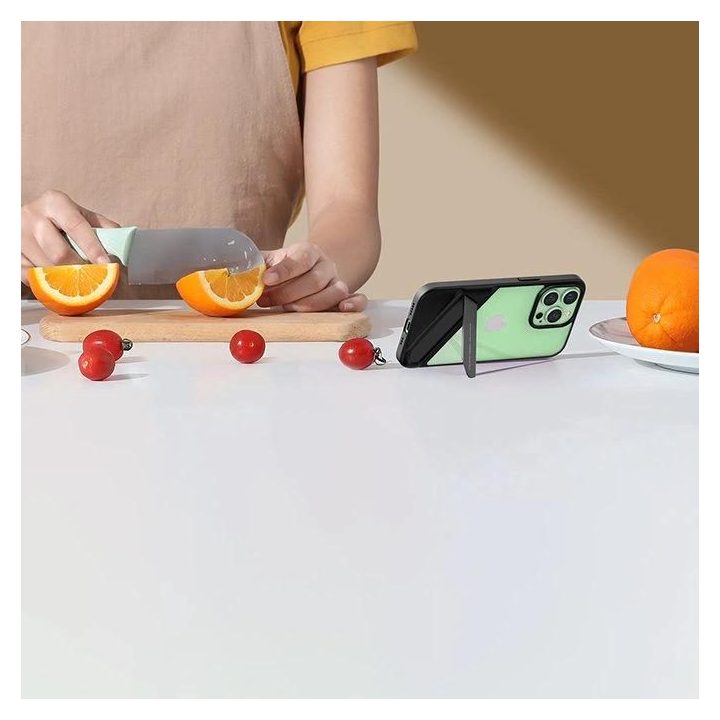 Fusion Kickstand dėklas iPhone 13 Pro kietasis dangtelis su geliniu rėmeliu ir stovu, juodas (90153)