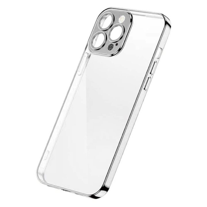Chery veidrodinis dėklas, skirtas iPhone 13 Pro , metalinis rėmelis, sidabrinės spalvos (JR-BP908 sidabrinis)