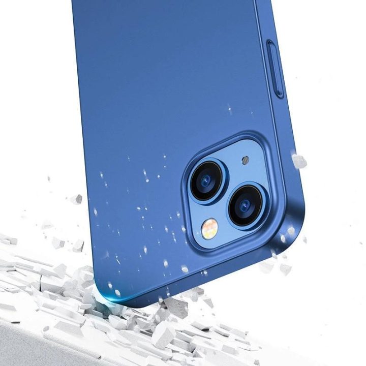 priekinis ir galinis dangtelis iPhone 13 + grūdinto stiklo ekrano apsauga mėlyna (JR-BP927 blue)