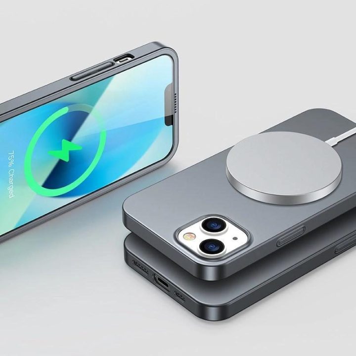 priekinis ir galinis dangtelis iPhone 13 + grūdinto stiklo ekrano apsauga, pilka (JR-BP927 trankus)