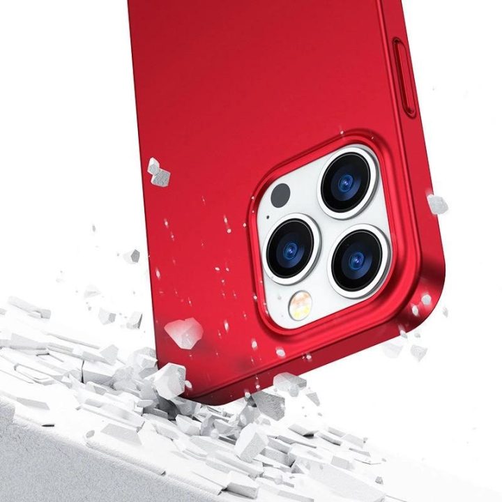 priekinis ir galinis dangtelis iPhone 13 Pro Max + grūdinto stiklo ekrano apsauga raudona (JR-BP928 red)