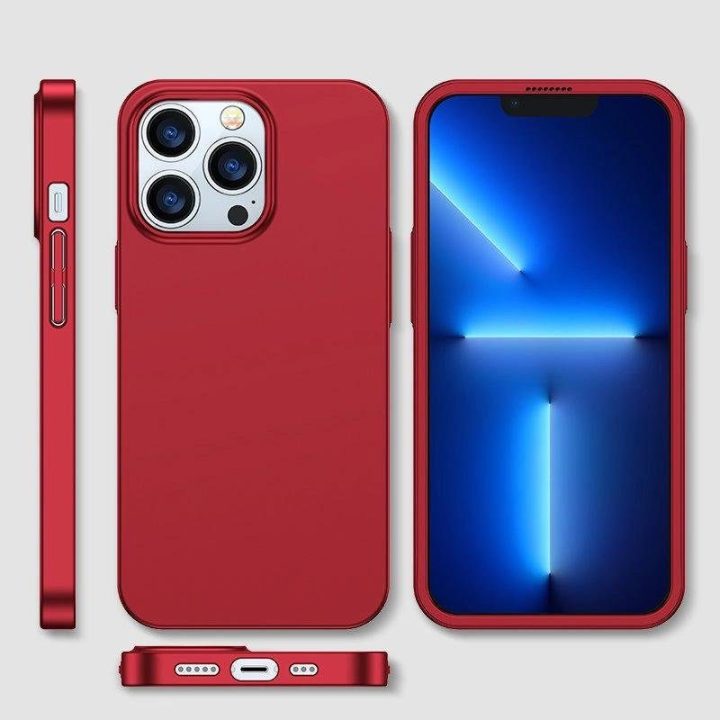 priekinis ir galinis dangtelis iPhone 13 Pro Max + grūdinto stiklo ekrano apsauga raudona (JR-BP928 red)
