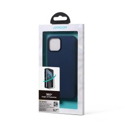 priekinis ir galinis dangtelis iPhone 13 Pro Max + grūdinto stiklo ekrano apsauga mėlyna (JR-BP928 blue)
