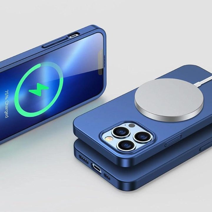 priekinis ir galinis dangtelis iPhone 13 Pro Max + grūdinto stiklo ekrano apsauga mėlyna (JR-BP928 blue)
