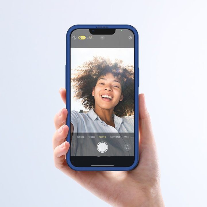 priekinis ir galinis dangtelis iPhone 13 Pro + grūdinto stiklo ekrano apsauga mėlyna (JR-BP935 blue)