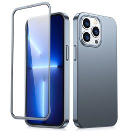 priekinis ir galinis dangtelis iPhone 13 Pro + grūdinto stiklo ekrano apsauga, pilka (JR-BP935 trankus)