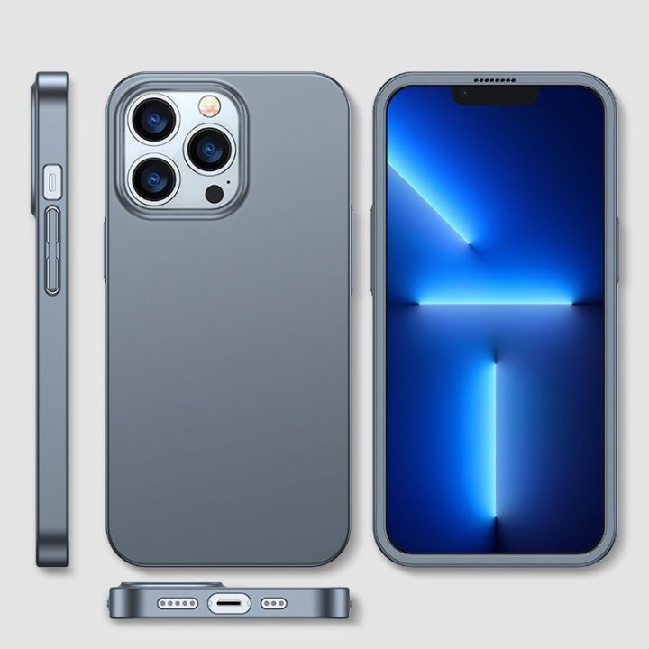 priekinis ir galinis dangtelis iPhone 13 Pro + grūdinto stiklo ekrano apsauga, pilka (JR-BP935 trankus)