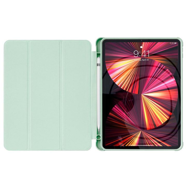 iPad Pro 12,9 2021/2020 planšetinio kompiuterio dėklas su stovo funkcija, žalias