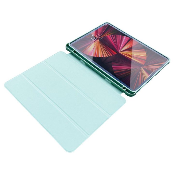 iPad Pro 12,9 2021/2020 planšetinio kompiuterio dėklas su stovo funkcija, žalias