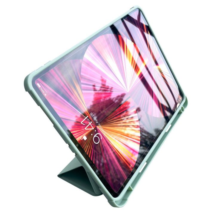 iPad Pro 12,9 2021/2020 planšetinio kompiuterio dėklas su stovo funkcija, žalias