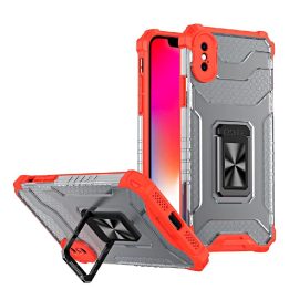 Crystal Ring dėklas Kickstand Tough Rugged Cover, skirtas iPhone XS Max , raudonas