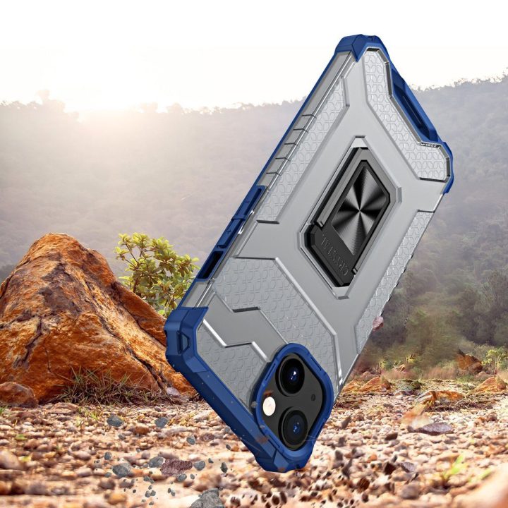 Crystal Ring dėklas Kickstand Tough Rugged dangtelis iPhone 12 mini blue