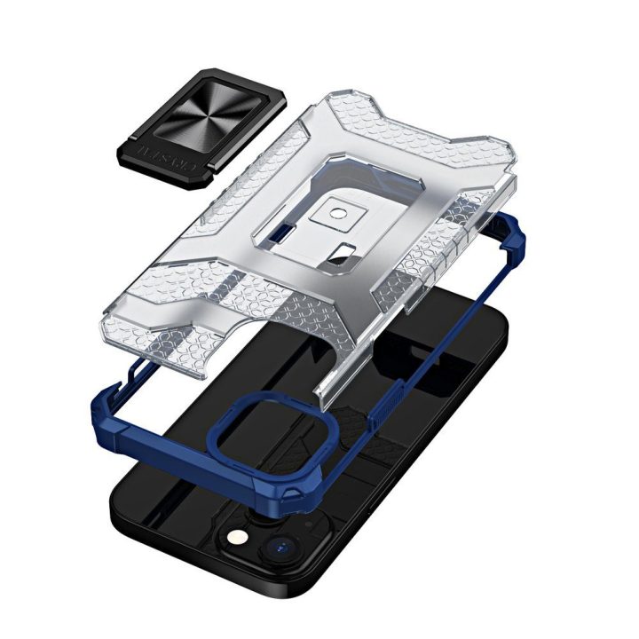 Crystal Ring dėklas Kickstand Tough Rugged dangtelis iPhone 12 mini blue